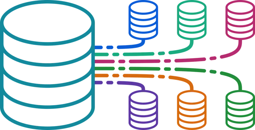 Colorful illustration of database connections